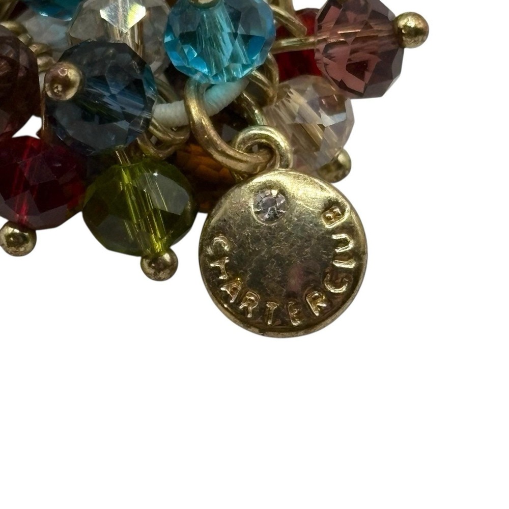 Charter Club Stretch Bracelet Faceted Glass Cha Cha Beads Gold Tone‎ Colorful - Picture 5 of 16